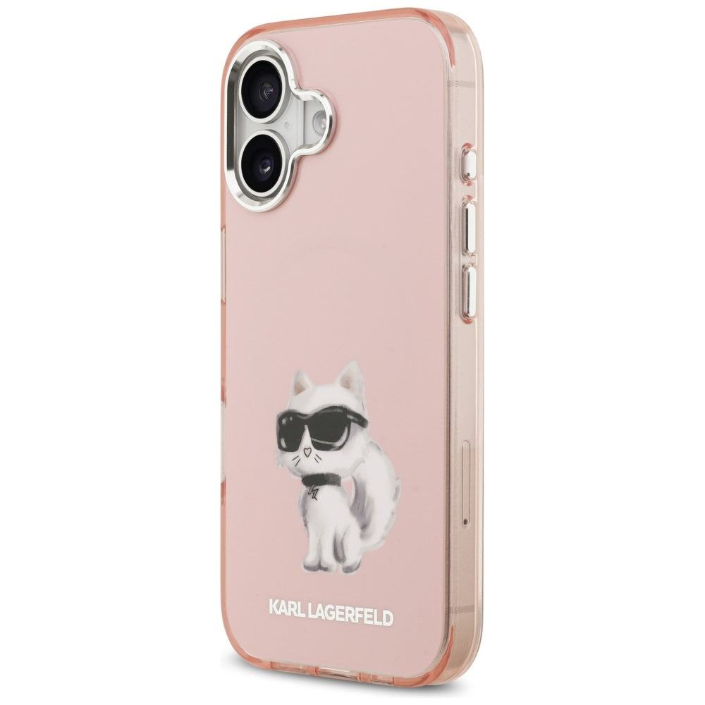 Karl Lagerfeld IML Aquarelle Choupette &amp; Logo MagSafe iPhone 17 Case - Pink_1