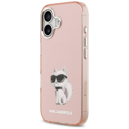 Karl Lagerfeld IML Aquarelle Choupette &amp; Logo MagSafe iPhone 17 Case - Pink_1