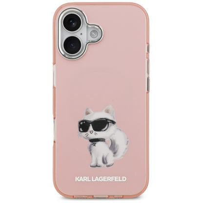 Karl Lagerfeld IML Aquarelle Choupette &amp; Logo MagSafe iPhone 17 Case - Pink_2