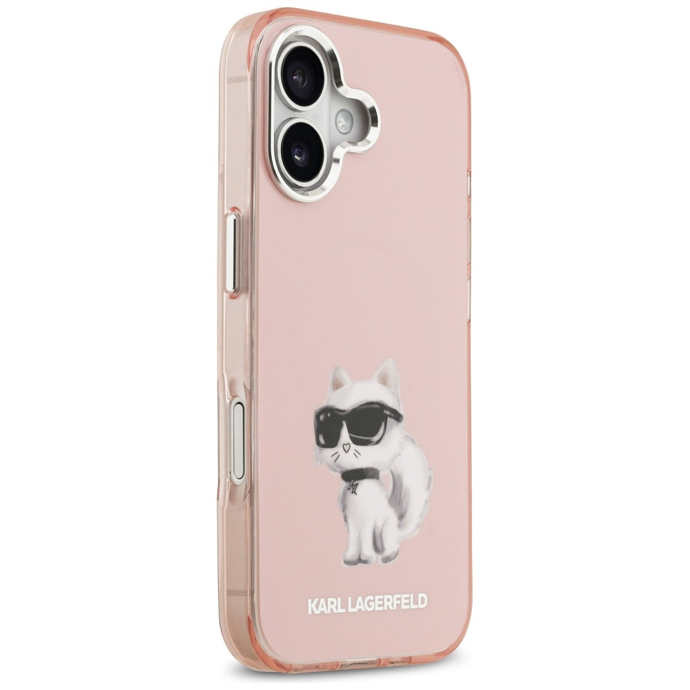 Karl Lagerfeld IML Aquarelle Choupette &amp; Logo MagSafe iPhone 17 Case - Pink_3