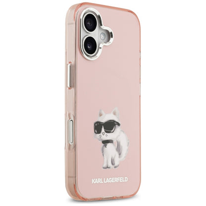 Karl Lagerfeld IML Aquarelle Choupette &amp; Logo MagSafe iPhone 17 Case - Pink_3