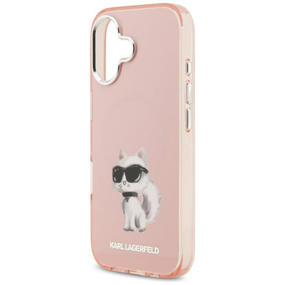 Karl Lagerfeld IML Aquarelle Choupette &amp; Logo MagSafe iPhone 17 Case - Pink_5