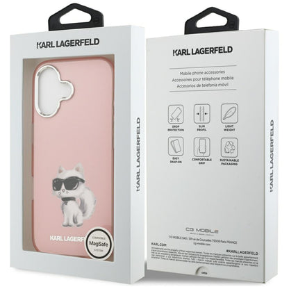 Karl Lagerfeld IML Aquarelle Choupette &amp; Logo MagSafe iPhone 17 Case - Pink_7
