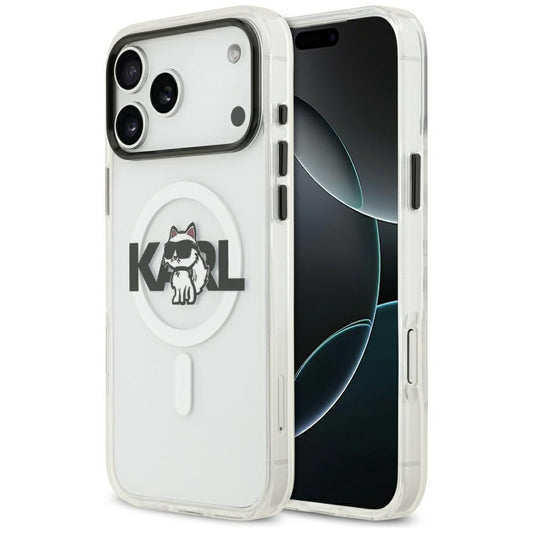 Karl Lagerfeld IML Choupette Sketch Logo MagSafe Case for iPhone 17 Pro - Clear_0