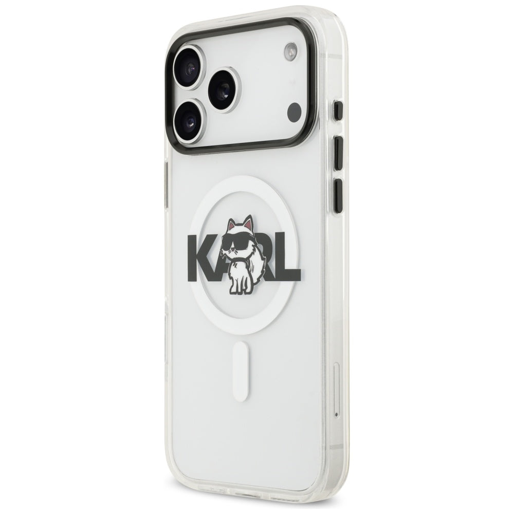 Karl Lagerfeld IML Choupette Sketch Logo MagSafe Case for iPhone 17 Pro - Clear_1