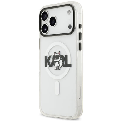Karl Lagerfeld IML Choupette Sketch Logo MagSafe Case for iPhone 17 Pro - Clear_1