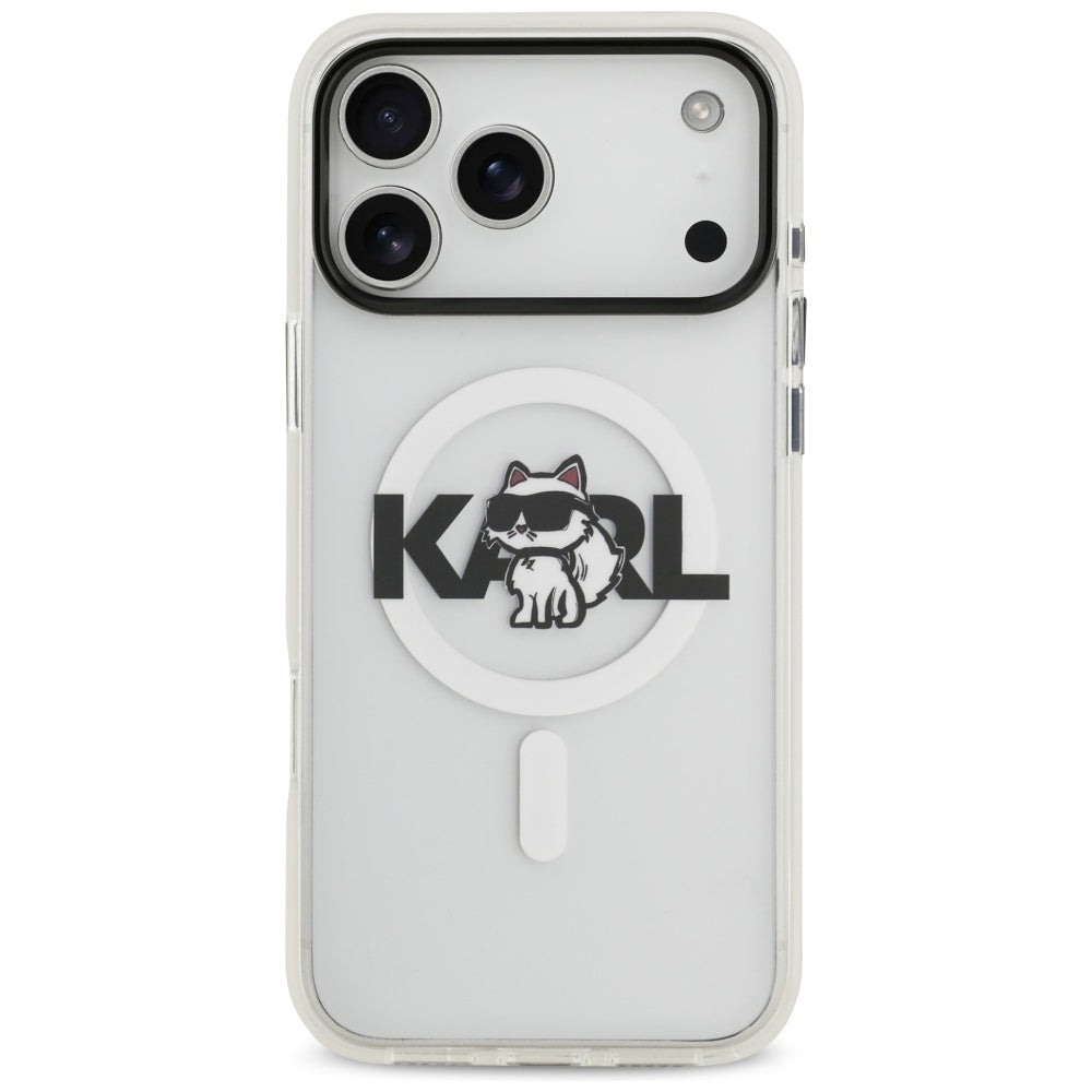 Karl Lagerfeld IML Choupette Sketch Logo MagSafe Case for iPhone 17 Pro - Clear_2