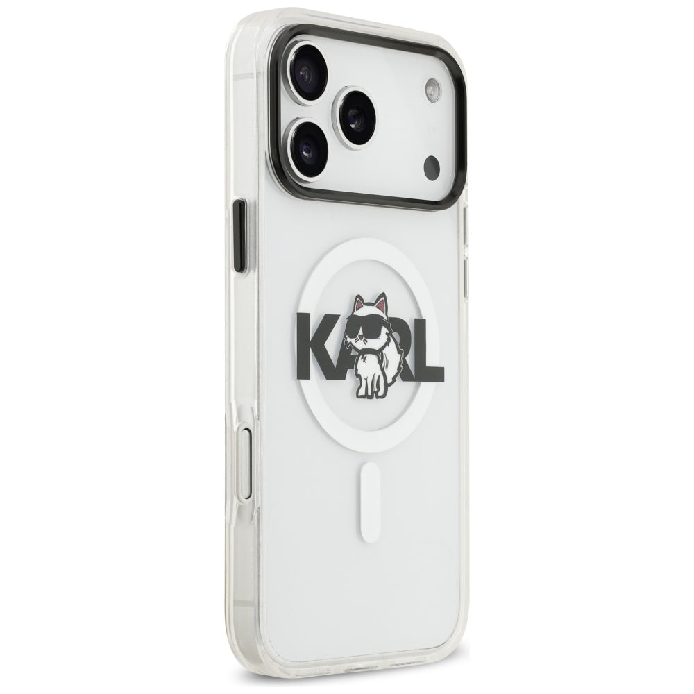 Karl Lagerfeld IML Choupette Sketch Logo MagSafe Case for iPhone 17 Pro - Clear_3