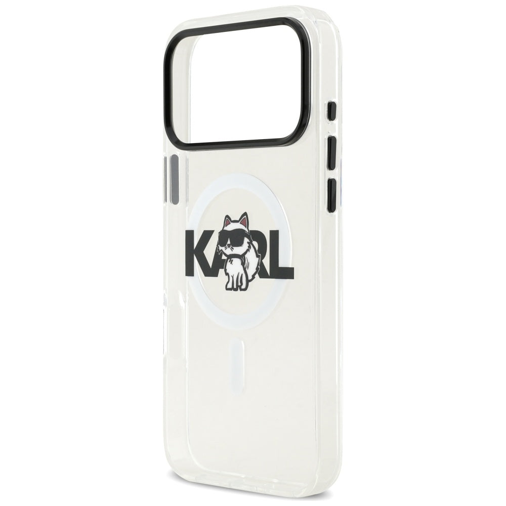 Karl Lagerfeld IML Choupette Sketch Logo MagSafe Case for iPhone 17 Pro - Clear_5