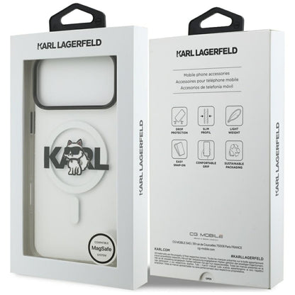 Karl Lagerfeld IML Choupette Sketch Logo MagSafe Case for iPhone 17 Pro - Clear_7