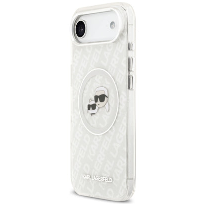 Karl Lagerfeld IML Glitter Karl&amp;Choupette Heads Logo MagSafe Case for iPhone Air - Gray_1