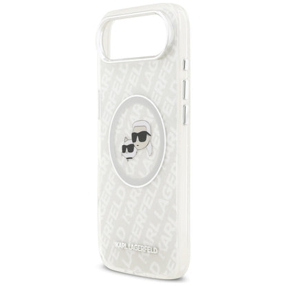 Karl Lagerfeld IML Glitter Karl&amp;Choupette Heads Logo MagSafe Case for iPhone Air - Gray_5