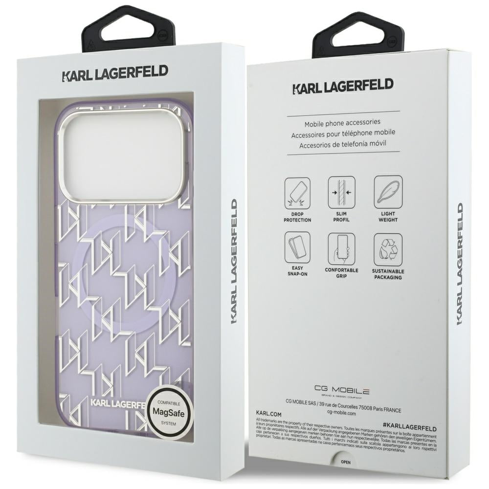 Karl Lagerfeld IML KL Monogram MagSafe Case for iPhone 17 Pro - Purple_7