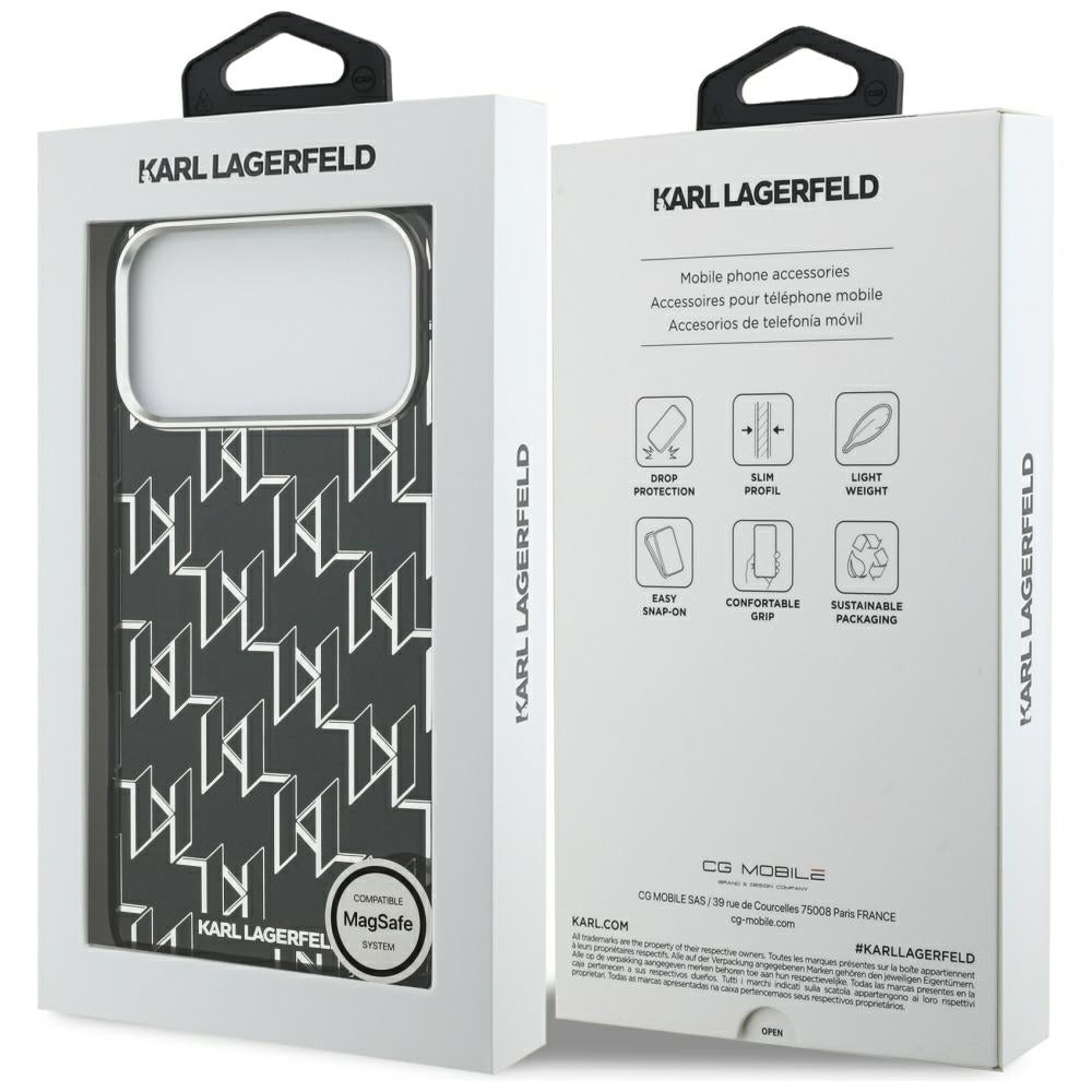 Karl Lagerfeld IML KL Monogram MagSafe Case for iPhone 17 Pro Max - Black_7
