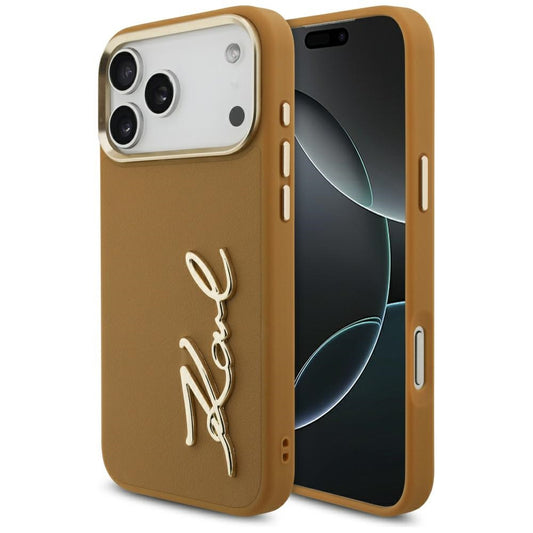 Karl Lagerfeld Karl Script Logo Case for iPhone 17 Pro Max - Brown_0