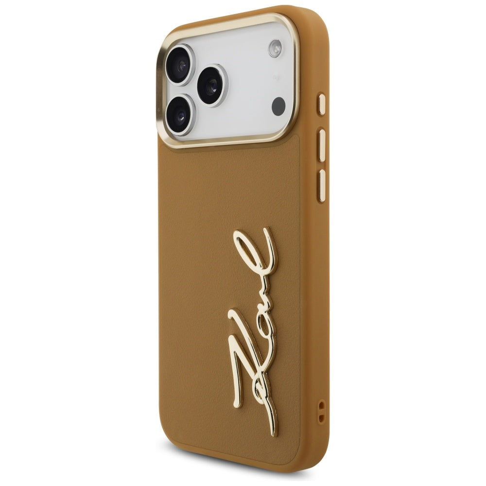 Karl Lagerfeld Karl Script Logo Case for iPhone 17 Pro Max - Brown_1