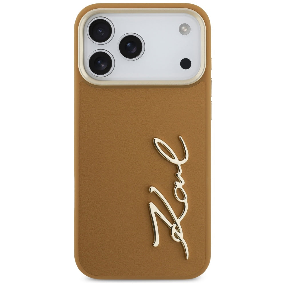 Karl Lagerfeld Karl Script Logo Case for iPhone 17 Pro Max - Brown_2