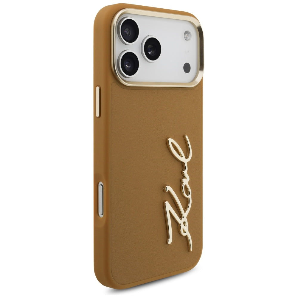 Karl Lagerfeld Karl Script Logo Case for iPhone 17 Pro Max - Brown_3
