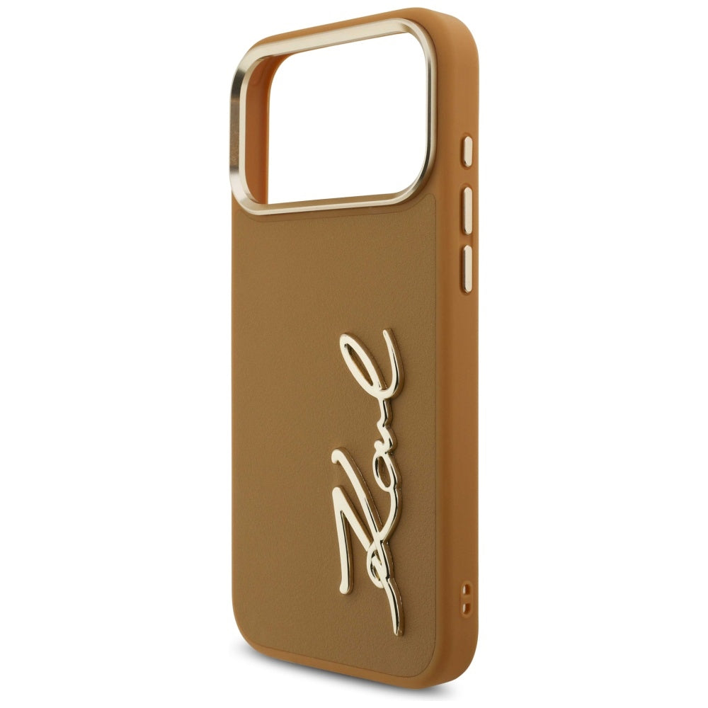 Karl Lagerfeld Karl Script Logo Case for iPhone 17 Pro Max - Brown_5