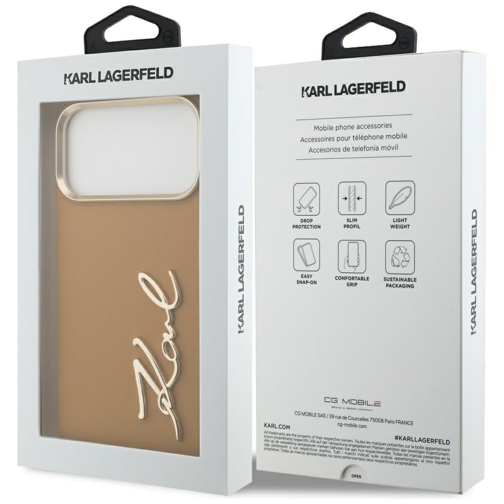 Karl Lagerfeld Karl Script Logo Case for iPhone 17 Pro Max - Brown_7