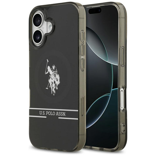 US Polo DH and Bottom Stripe Logo MagSafe iPhone 17 Case - Black_0