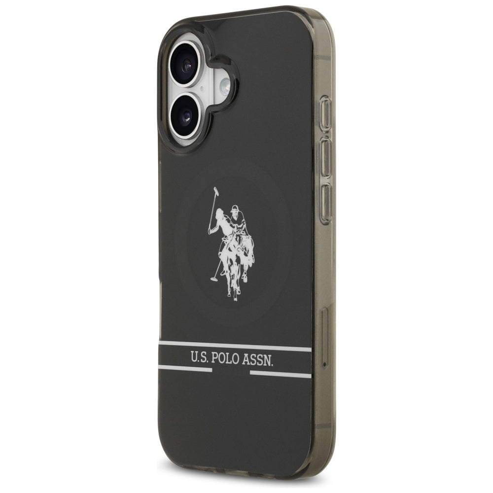 US Polo DH and Bottom Stripe Logo MagSafe iPhone 17 Case - Black_1