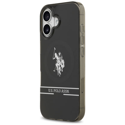 US Polo DH and Bottom Stripe Logo MagSafe iPhone 17 Case - Black_1