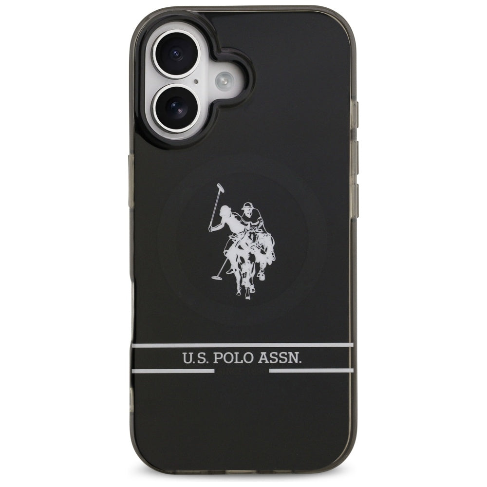 US Polo DH and Bottom Stripe Logo MagSafe iPhone 17 Case - Black_2