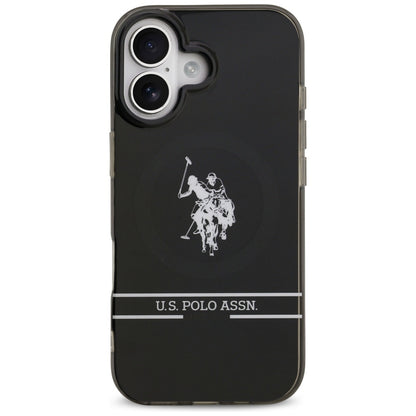 US Polo DH and Bottom Stripe Logo MagSafe iPhone 17 Case - Black_2