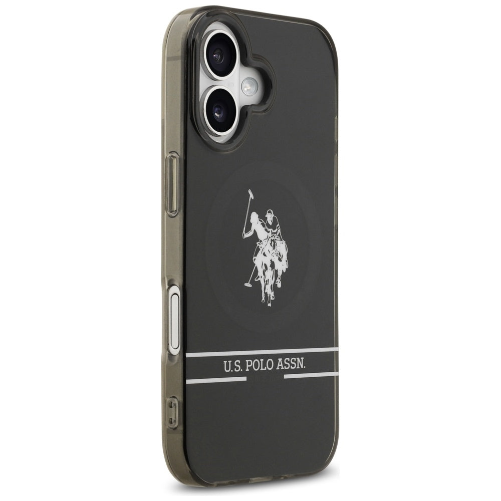 US Polo DH and Bottom Stripe Logo MagSafe iPhone 17 Case - Black_3