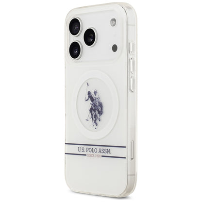 US Polo DH and Bottom Stripe Logo MagSafe Case for iPhone 17 Pro - White_1