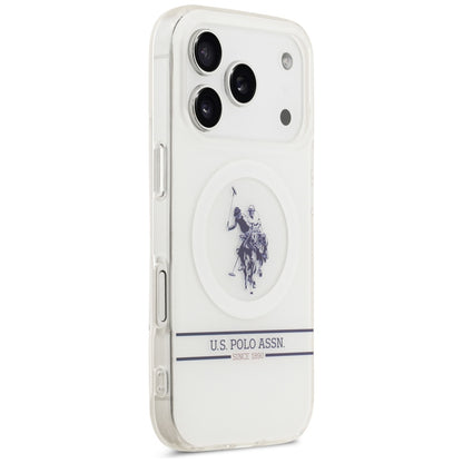 US Polo DH and Bottom Stripe Logo MagSafe Case for iPhone 17 Pro - White_3