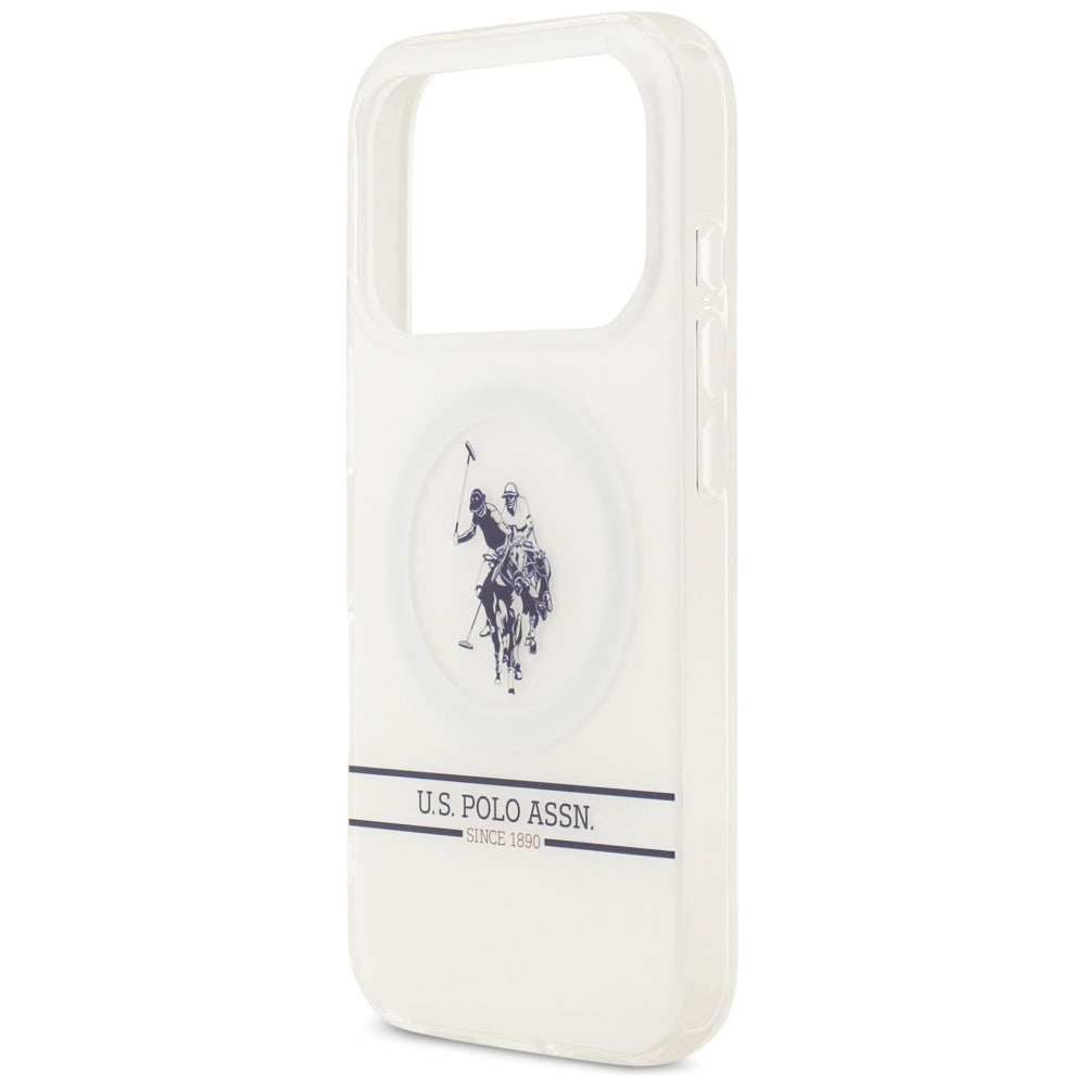 US Polo DH and Bottom Stripe Logo MagSafe Case for iPhone 17 Pro - White_5