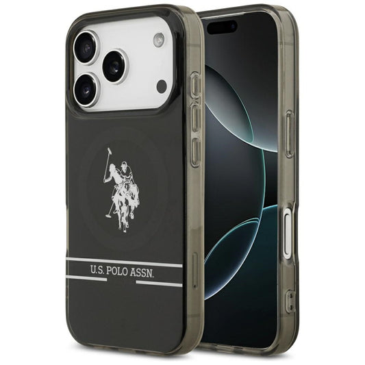 US Polo DH and Bottom Stripe Logo MagSafe Case for iPhone 17 Pro - Black_0