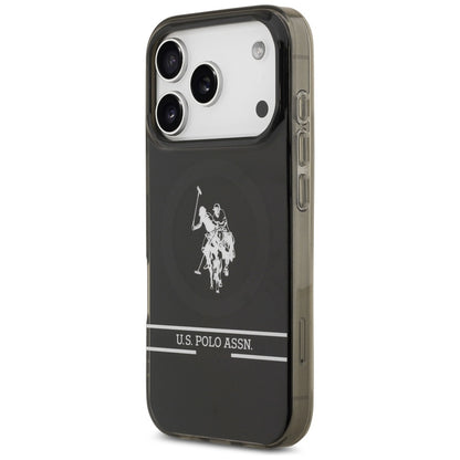 US Polo DH and Bottom Stripe Logo MagSafe Case for iPhone 17 Pro - Black_1