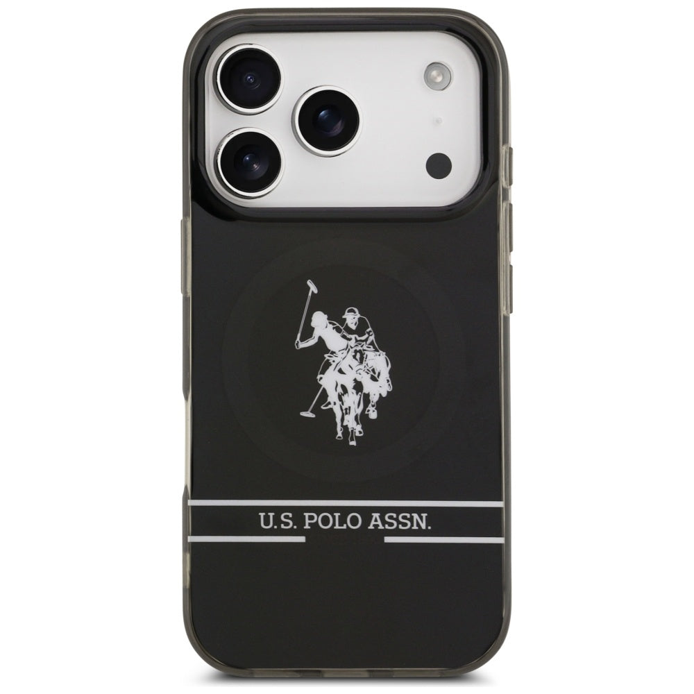 US Polo DH and Bottom Stripe Logo MagSafe Case for iPhone 17 Pro - Black_2