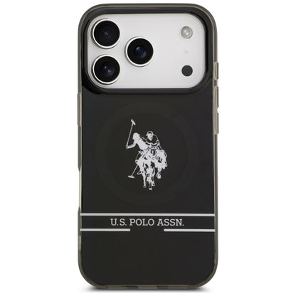 US Polo DH and Bottom Stripe Logo MagSafe Case for iPhone 17 Pro - Black_2