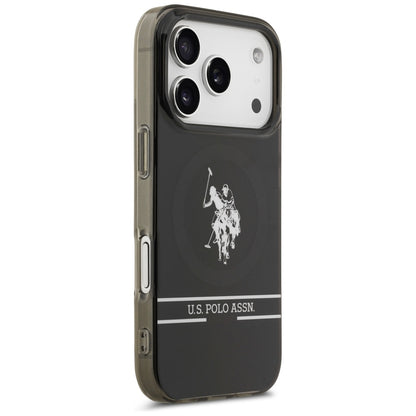 US Polo DH and Bottom Stripe Logo MagSafe Case for iPhone 17 Pro - Black_3