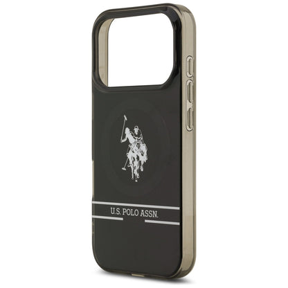 US Polo DH and Bottom Stripe Logo MagSafe Case for iPhone 17 Pro - Black_5