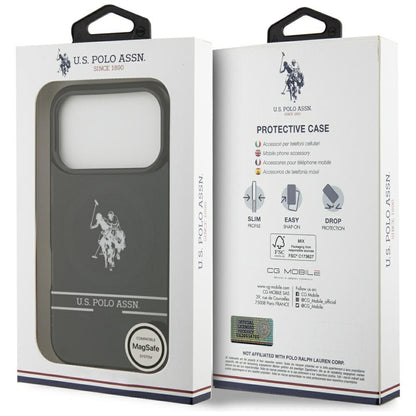 US Polo DH and Bottom Stripe Logo MagSafe Case for iPhone 17 Pro - Black_7