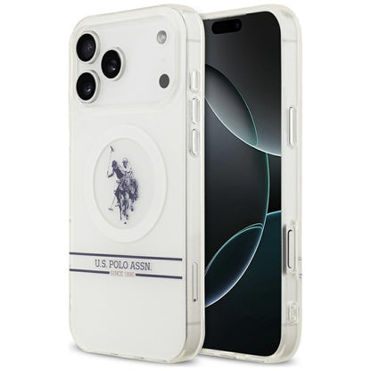 US Polo DH and Bottom Stripe Logo MagSafe Case for iPhone 17 Pro Max - White_0
