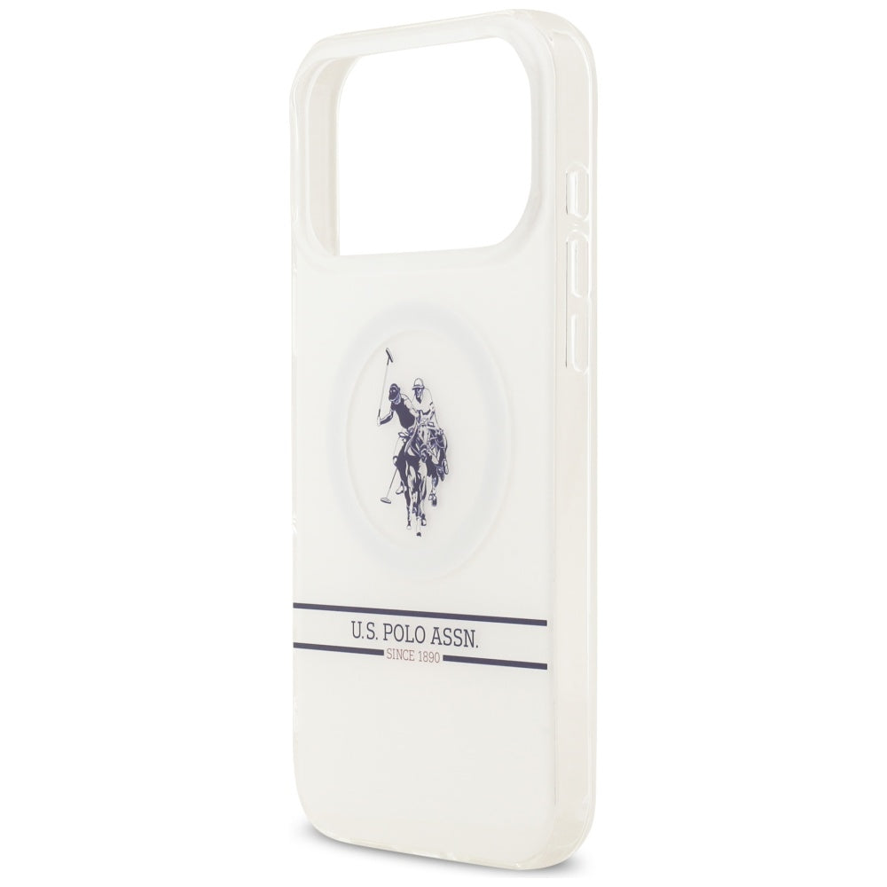 US Polo DH and Bottom Stripe Logo MagSafe Case for iPhone 17 Pro Max - White_5