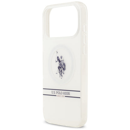US Polo DH and Bottom Stripe Logo MagSafe Case for iPhone 17 Pro Max - White_5