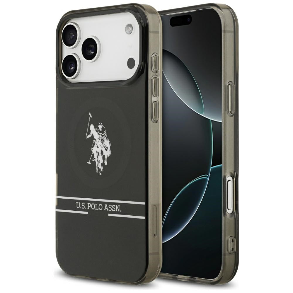US Polo DH and Bottom Stripe Logo MagSafe Case for iPhone 17 Pro Max - Black_0