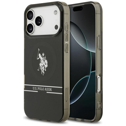 US Polo DH and Bottom Stripe Logo MagSafe Case for iPhone 17 Pro Max - Black_0