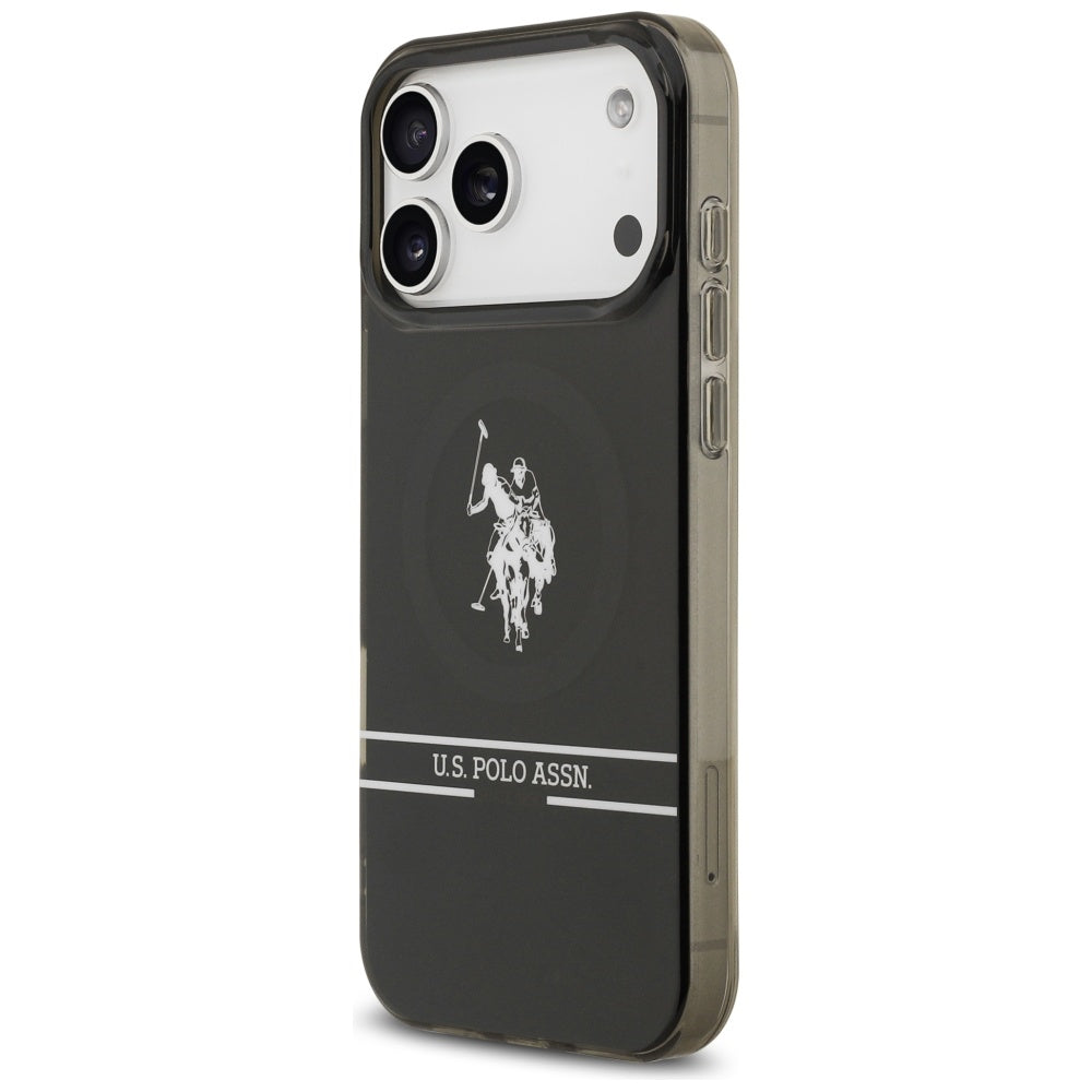 US Polo DH and Bottom Stripe Logo MagSafe Case for iPhone 17 Pro Max - Black_1