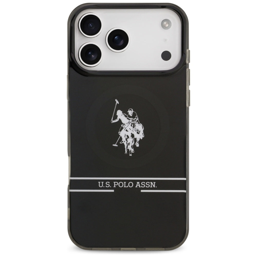 US Polo DH and Bottom Stripe Logo MagSafe Case for iPhone 17 Pro Max - Black_2