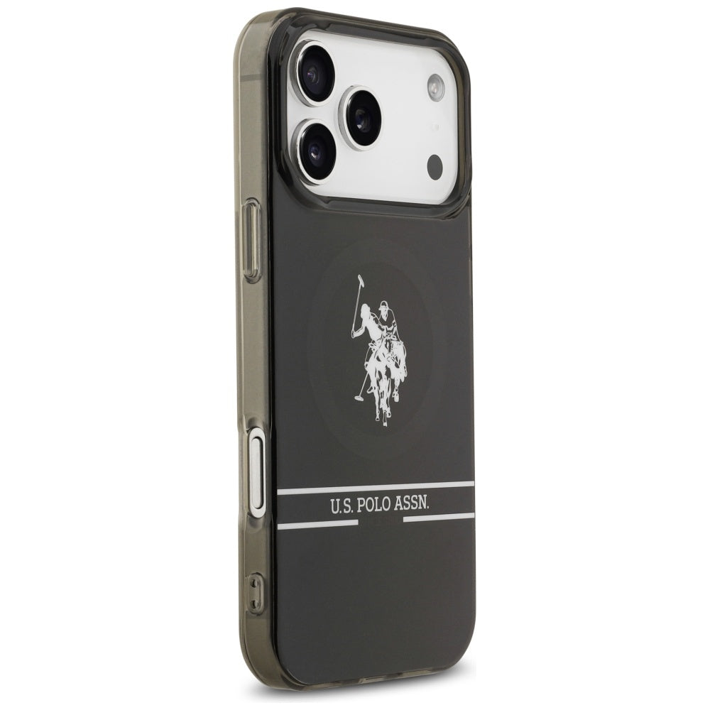 US Polo DH and Bottom Stripe Logo MagSafe Case for iPhone 17 Pro Max - Black_3