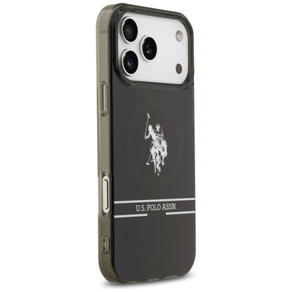 US Polo DH and Bottom Stripe Logo MagSafe Case for iPhone 17 Pro Max - Black_3