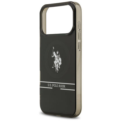 US Polo DH and Bottom Stripe Logo MagSafe Case for iPhone 17 Pro Max - Black_5